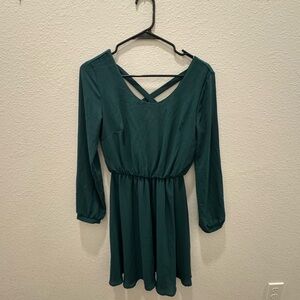 Lush - A-line Cris Cross Dress, Teal, S